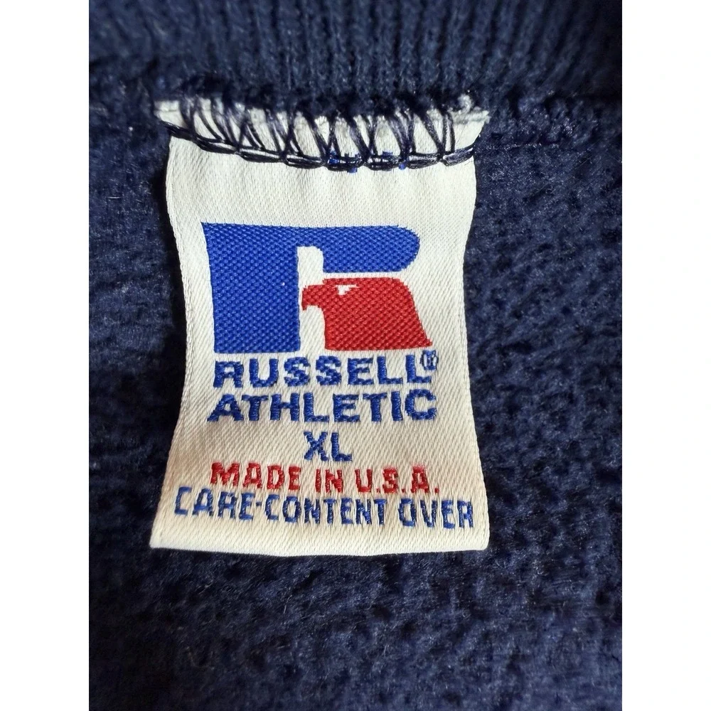 Vintage Russell Athletic Sweatshirt Mens XL Blue Crewneck USA Made 90s Blank